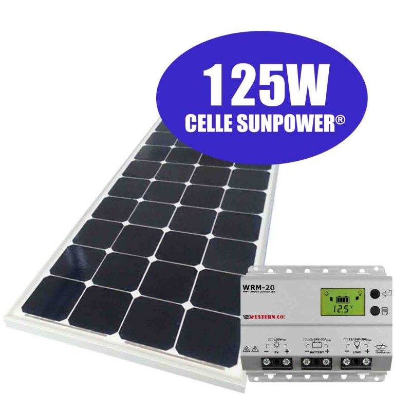 Kit solare camper 125W con modulo SunPower e regolatore WRM20 - Ipersolar