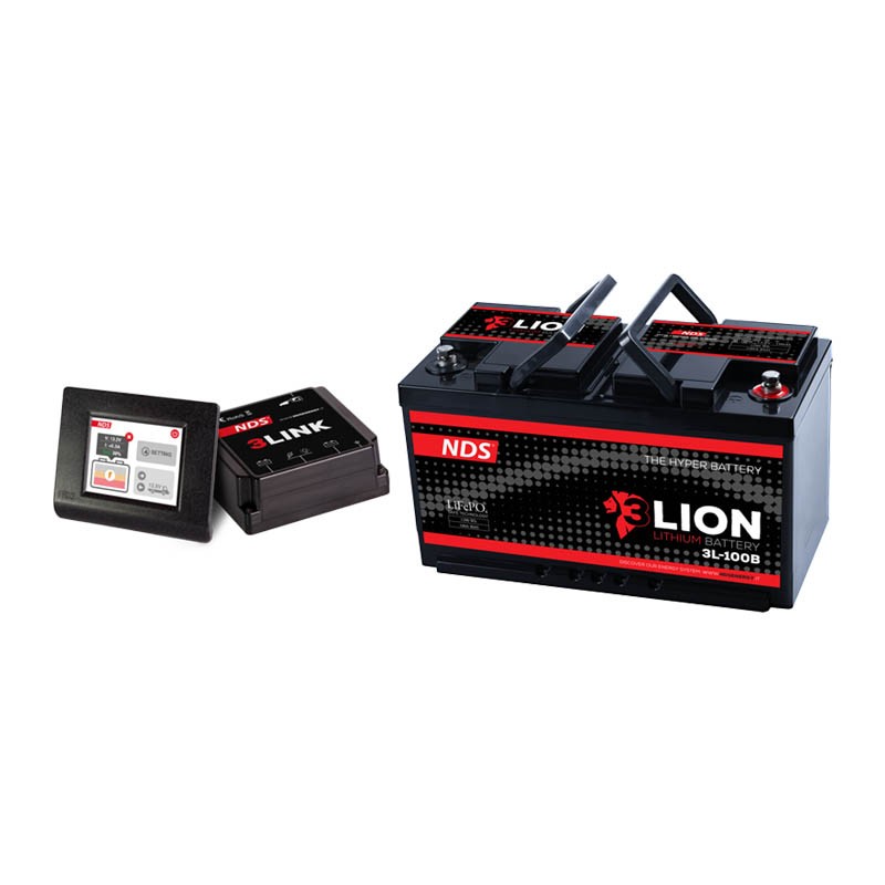 Batteria litio NDS 3LION LiFePO4 12V-100Ah con BMS da 100A e 3LINK