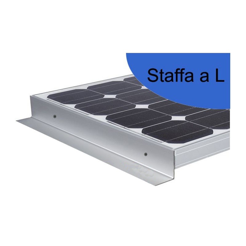 Staffe a 'L' in alluminio 560 mm - Fissaggio moduli su camper - Ipersolar