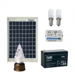 Kit n.2 Lampade votive led 0,25W con pannello solare da 5W 12V