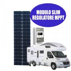 Kit solare camper con modulo 110W SLIM e regolatore MPPT 10A