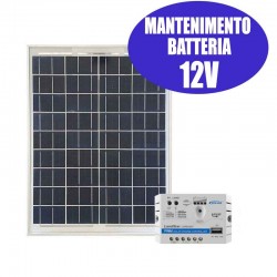 Kit solare 12V Mantenimento di carica 20W  per batterie max 200Ah