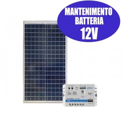 Kit solare 12V mantenimento di carica 30W  per batterie max 300Ah