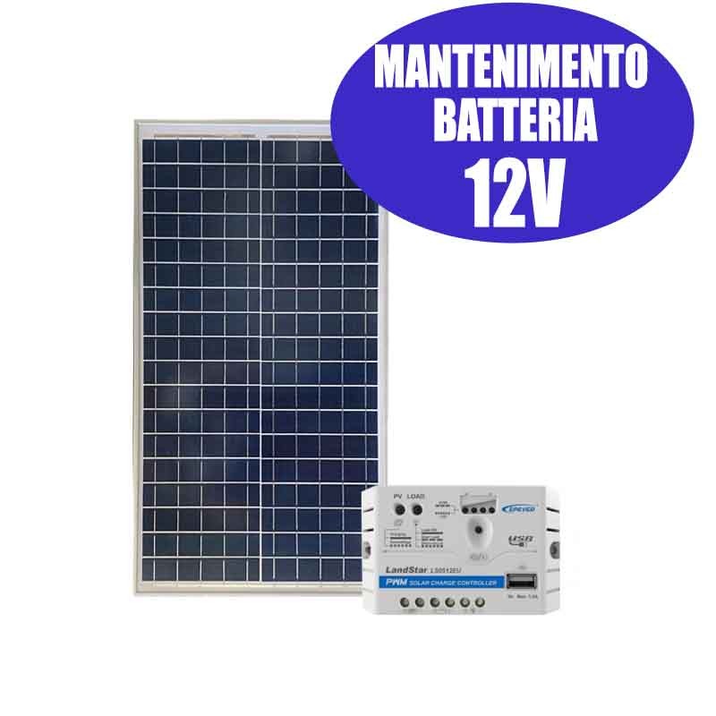 Kit solare 12V 30W Mantenimento di carica per batterie max 300Ah - Ipersolar