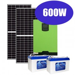 Kit solare baita campagna 600W - 12V [Pannelli+Inverter+Batterie]