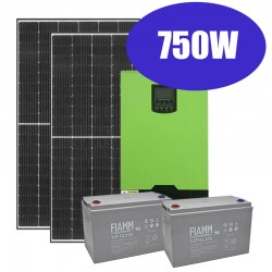 Kit solare baita campagna 750W - 24V [Pannelli+Inverter+Batterie]