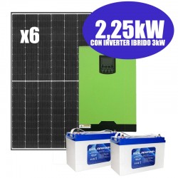 Kit solare 2,25 kWp 24V per pompa 2Hp completo Out 3000W