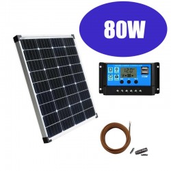 Kit fotovoltaico 80W per recinto elettrico - elettrificatore recinzioni