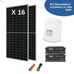 Kit Casa 6 kW - Inverter SOLIS 6kW ibrido + Accumulo Litio 9,6kWh -...