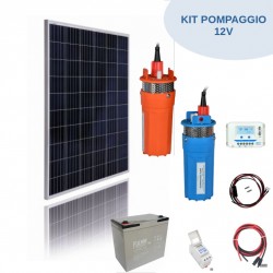 Kit fotovoltaico pompaggio 12V [prevalenza max 35 mt - max 440 lt]